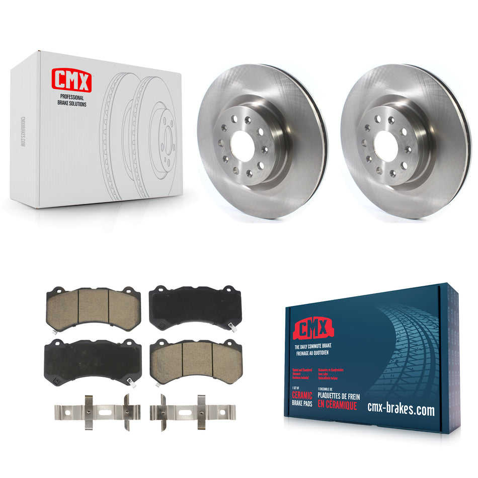 Front Disc Brake Rotors And Ceramic Pads Kit For 2016 Cadillac CTS Vsport Premium with RWD K8C-100420
