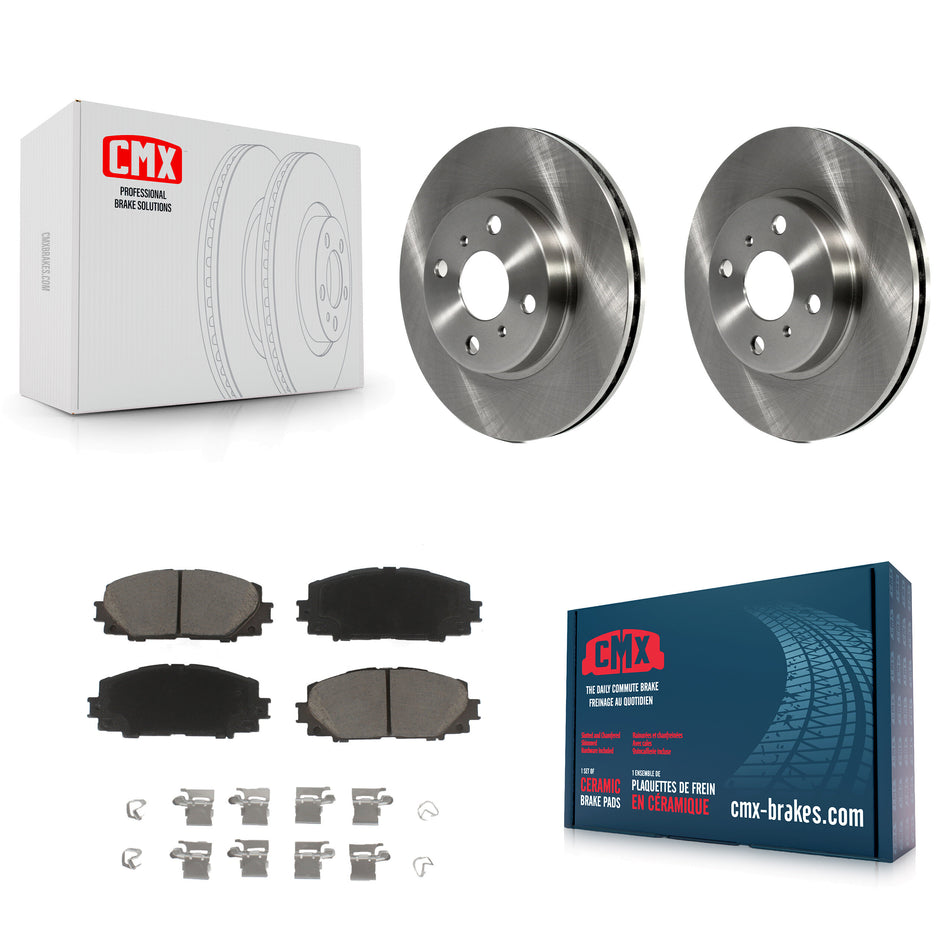 Front Disc Brake Rotors And Ceramic Pads Kit For Toyota Yaris Prius C Scion iQ K8C-100425