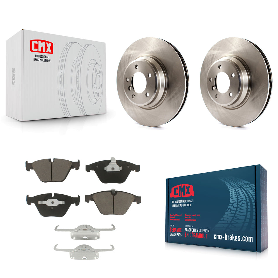 Front Disc Brake Rotors And Ceramic Pads Kit For BMW 335i xDrive X1 335d 335xi 335is K8C-100519