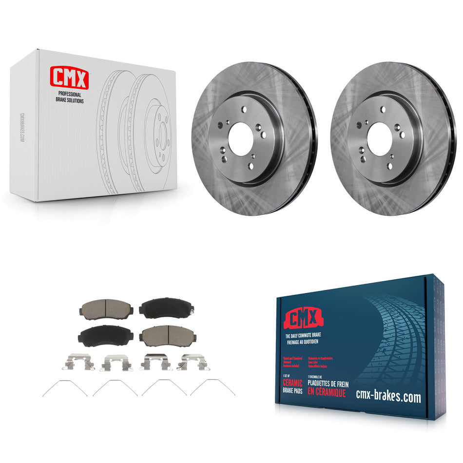 Front Disc Brake Rotors And Ceramic Pads Kit For Honda CR-V Crosstour Accord K8C-100532