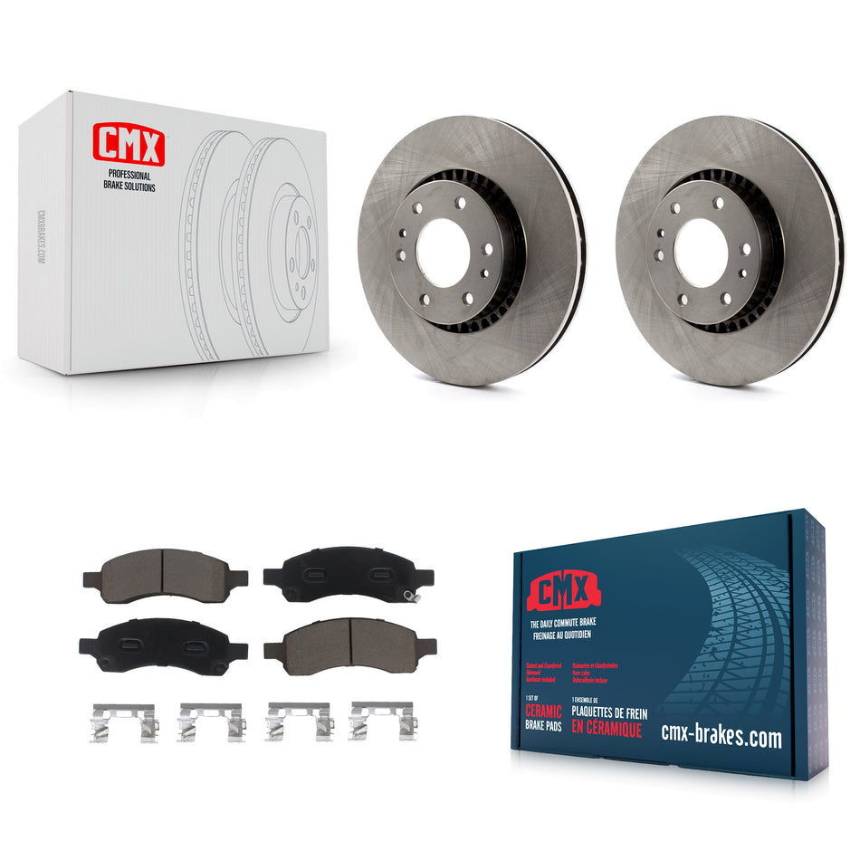 Front Disc Brake Rotors And Ceramic Pads Kit For Chevrolet Trailblazer GMC Envoy EXT XL Buick Rainier Saab 9-7x Isuzu Ascender SSR K8C-100576