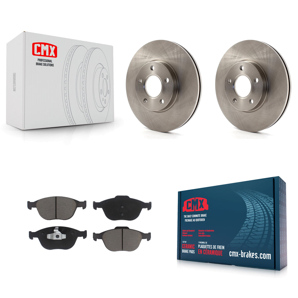 Front Disc Brake Rotors And Ceramic Pads Kit For 2010-2013 Ford Connect K8C-100599
