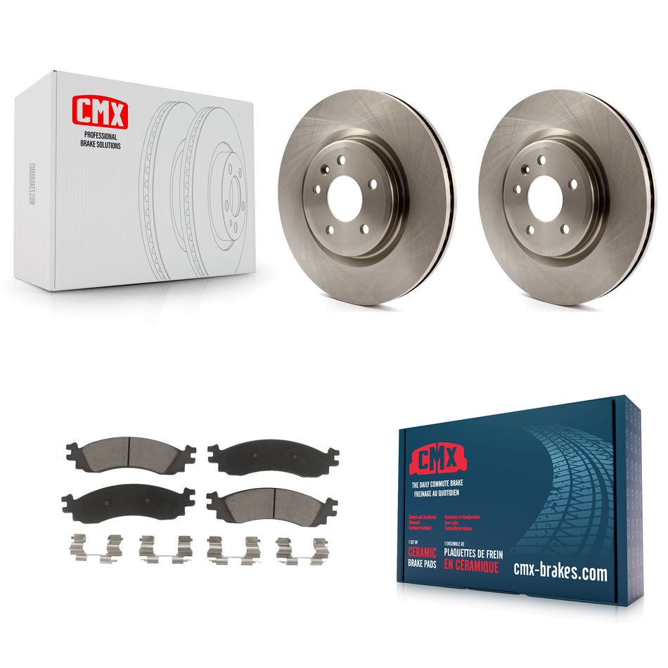 Front Disc Brake Rotors And Ceramic Pads Kit For 2010-2012 Ford Taurus SHO K8C-100601