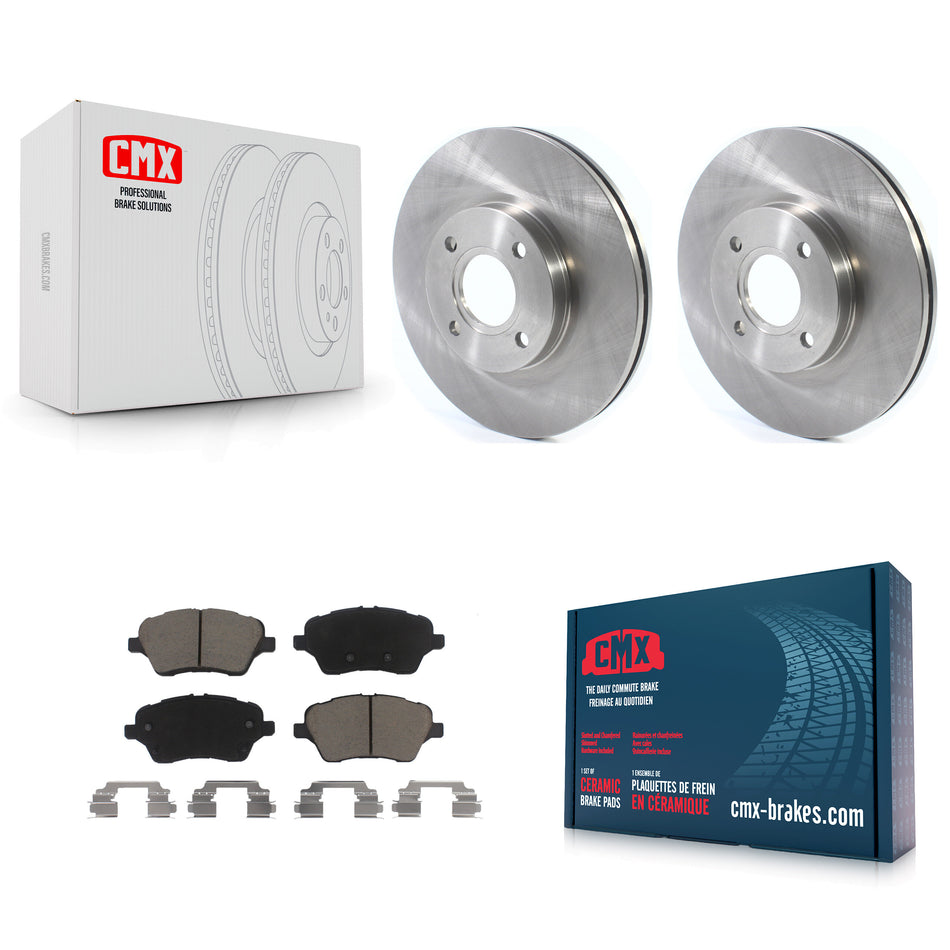 Front Disc Brake Rotors And Ceramic Pads Kit For 2014-2019 Ford Fiesta ST K8C-100615