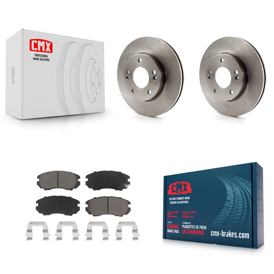 Front Disc Brake Rotors And Ceramic Pads Kit For 2010-2011 Kia Soul 1.6L K8C-100624