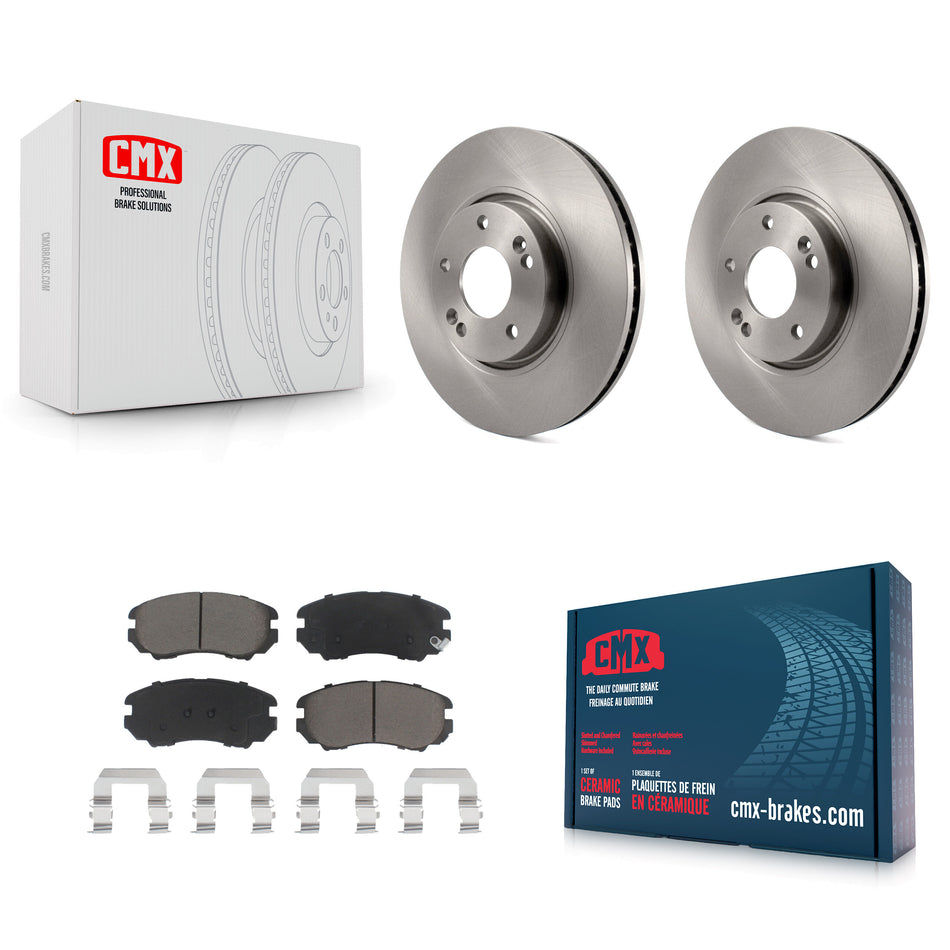 Front Disc Brake Rotors And Ceramic Pads Kit For 2006-2010 Hyundai Sonata 3.3L K8C-100625