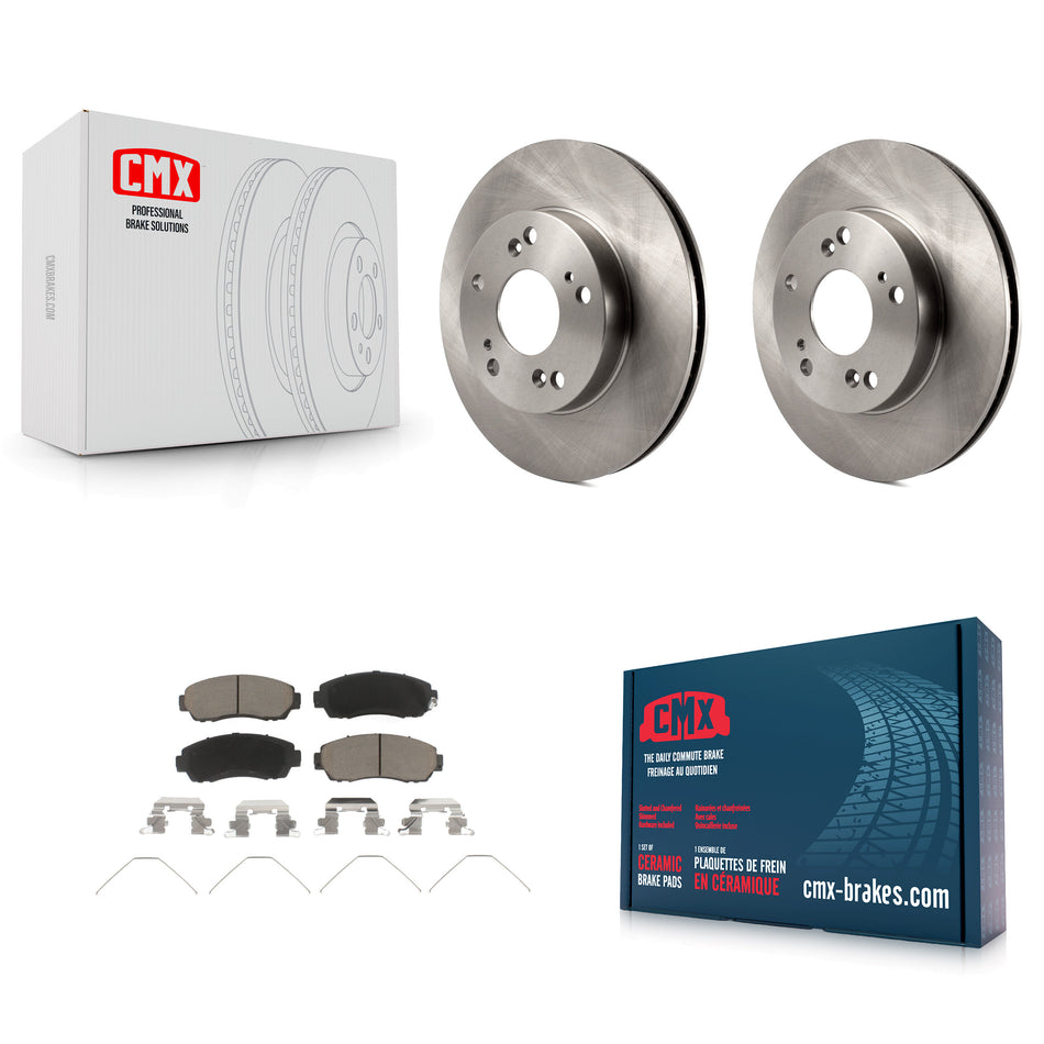 Front Disc Brake Rotors And Ceramic Pads Kit For 2015 Honda Civic LX SE with Manual transmission K8C-100633