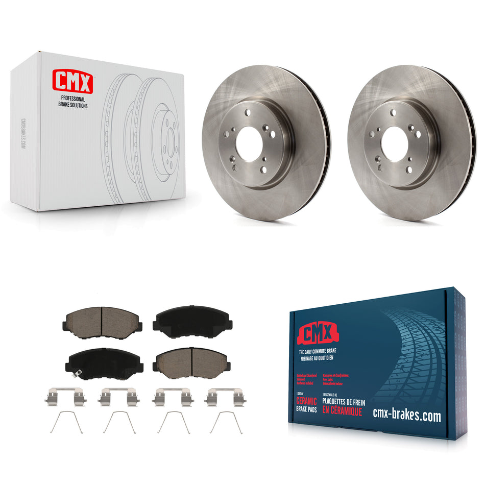 Front Disc Brake Rotors And Ceramic Pads Kit For 2015 Honda Civic EX with Manual transmission K8C-100635
