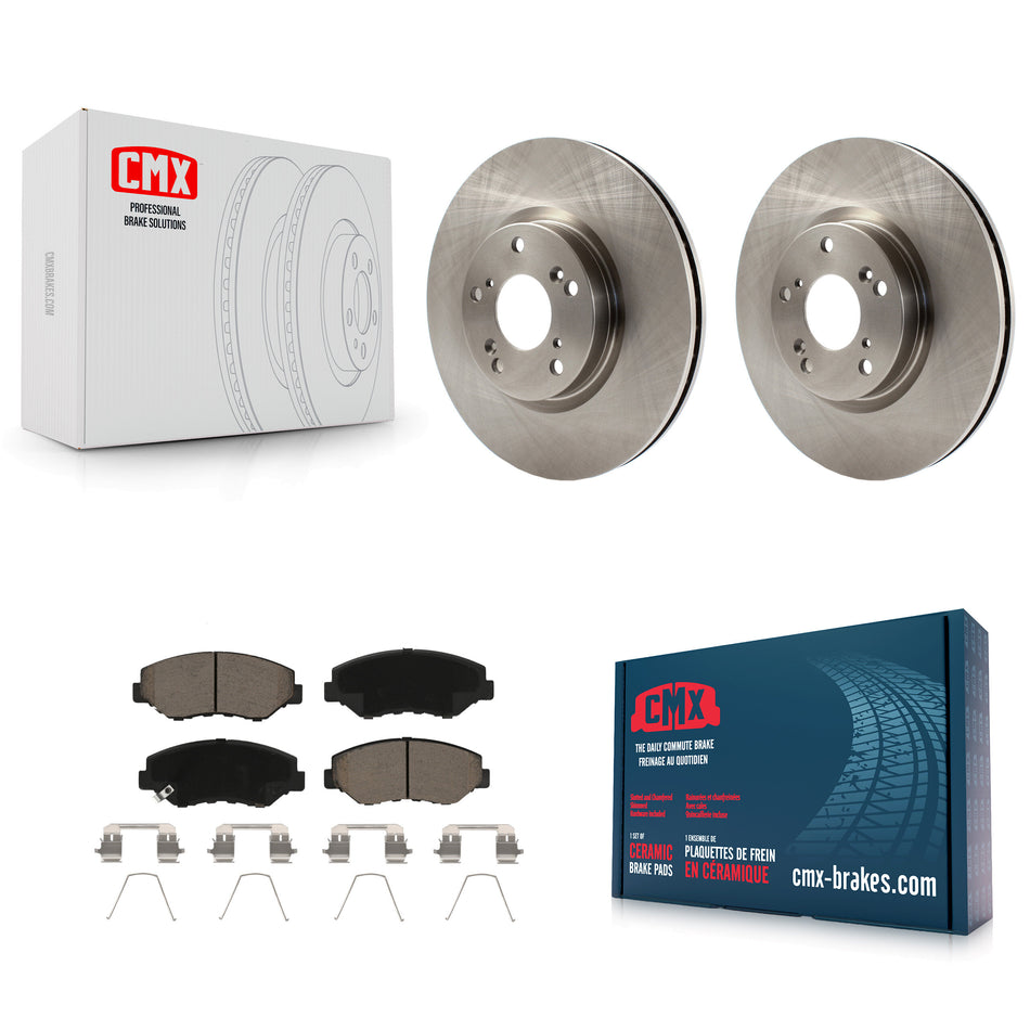 Front Disc Brake Rotors And Ceramic Pads Kit For Honda Civic CR-V Acura ILX K8C-100636