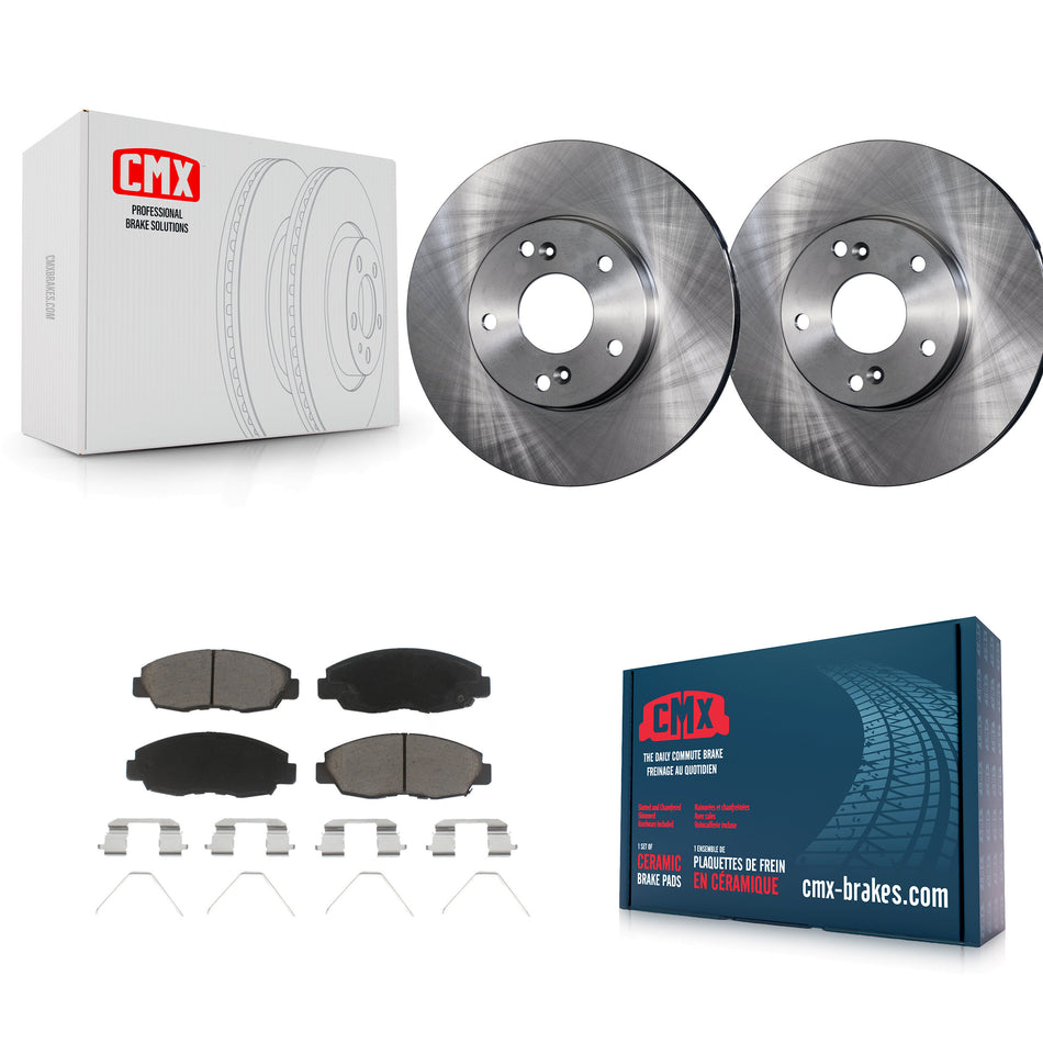 Front Disc Brake Rotors And Ceramic Pads Kit For 2014-2015 Honda Civic Touring K8C-100637