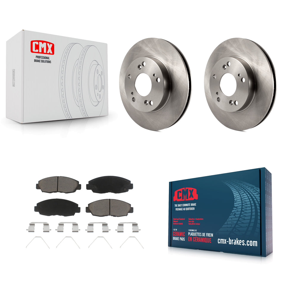Front Disc Brake Rotors And Ceramic Pads Kit For Honda Civic K8C-100638