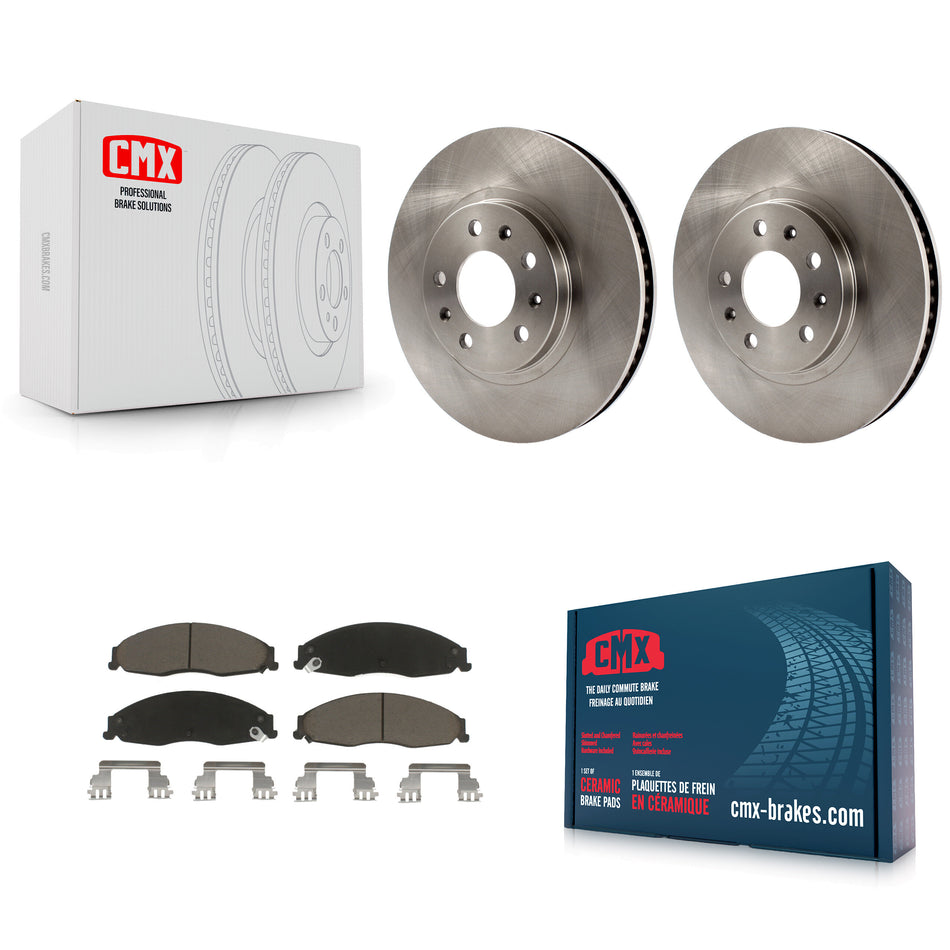 Front Disc Brake Rotors And Ceramic Pads Kit For Cadillac CTS With Standard Suspension K8C-100651