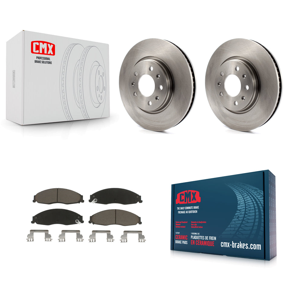 Front Disc Brake Rotors And Ceramic Pads Kit For Cadillac CTS STS K8C-100652