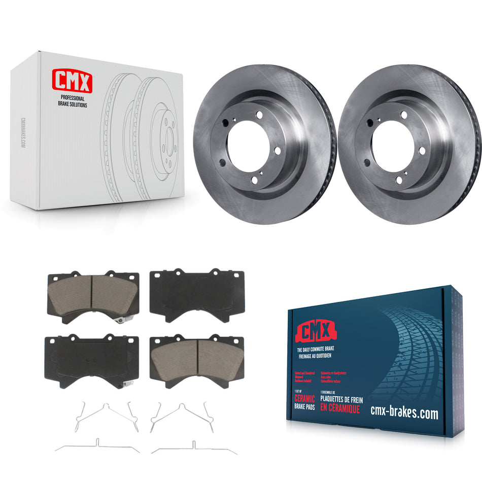 Front Disc Brake Rotors And Ceramic Pads Kit For Toyota Tundra Sequoia Lexus LX570 Land Cruiser K8C-100654
