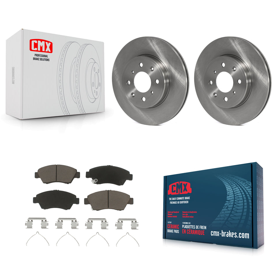 Front Disc Brake Rotors And Ceramic Pads Kit For Honda Fit K8C-100659