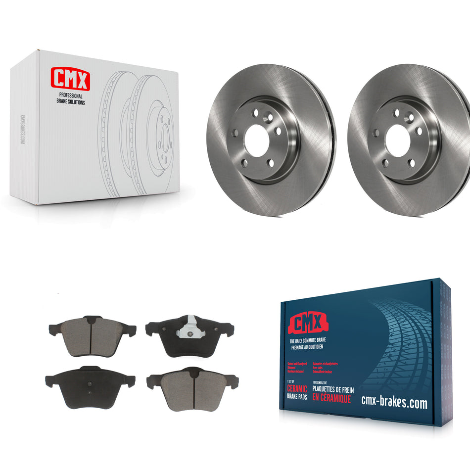 Front Disc Brake Rotors And Ceramic Pads Kit For 2008 Volvo V70 With 300mm Diameter Rotor K8C-100660
