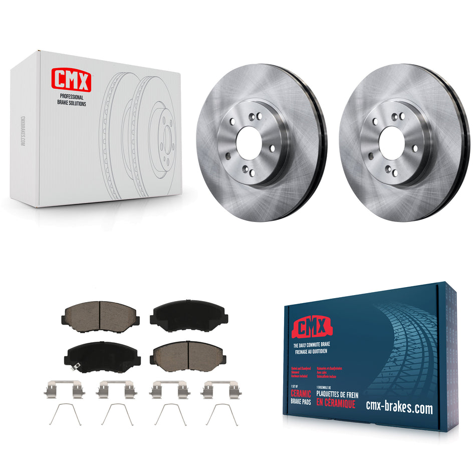 Front Disc Brake Rotors And Ceramic Pads Kit For Honda Pilot Accord K8C-100667