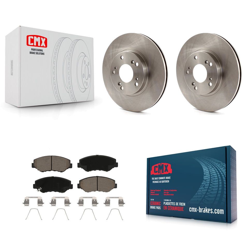 Front Disc Brake Rotors And Ceramic Pads Kit For 2002-2004 Honda CR-V K8C-100668
