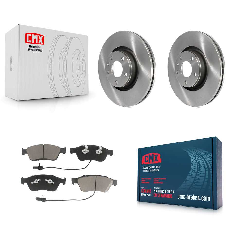 Front Disc Brake Rotors And Ceramic Pads Kit For 2005 Audi A8 Quattro With 321mm Diameter Rotor K8C-100706