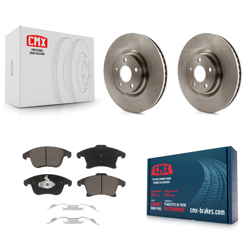 Front Disc Brake Rotors And Ceramic Pads Kit For 2019-2020 Ford Police Responder Hybrid SSV Plug-In K8C-100709