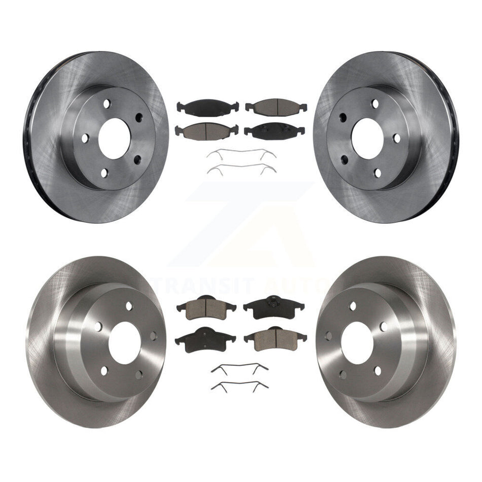 Front Rear Disc Brake Rotors And Ceramic Pads Kit For 1999-2002 Jeep Grand Cherokee With Teves & ATE Caliper K8C-100718
