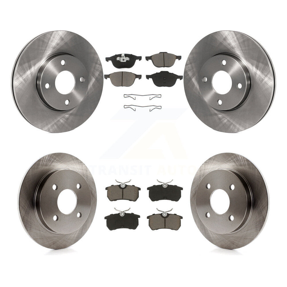 Front Rear Disc Brake Rotors And Ceramic Pads Kit For 2005-2007 Ford Focus rear brakes K8C-100753