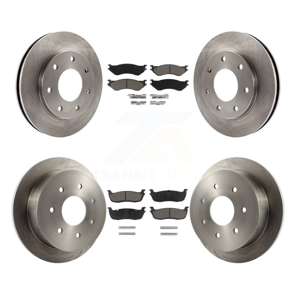Front Rear Disc Brake Rotors And Ceramic Pads Kit For Ford F-150 F-250 HD 4WD K8C-100787