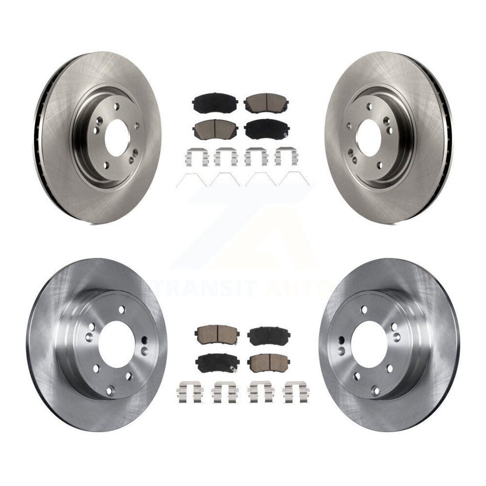 Front Rear Disc Brake Rotors And Ceramic Pad Kit For Kia Optima With Manual Parking K8C-100842