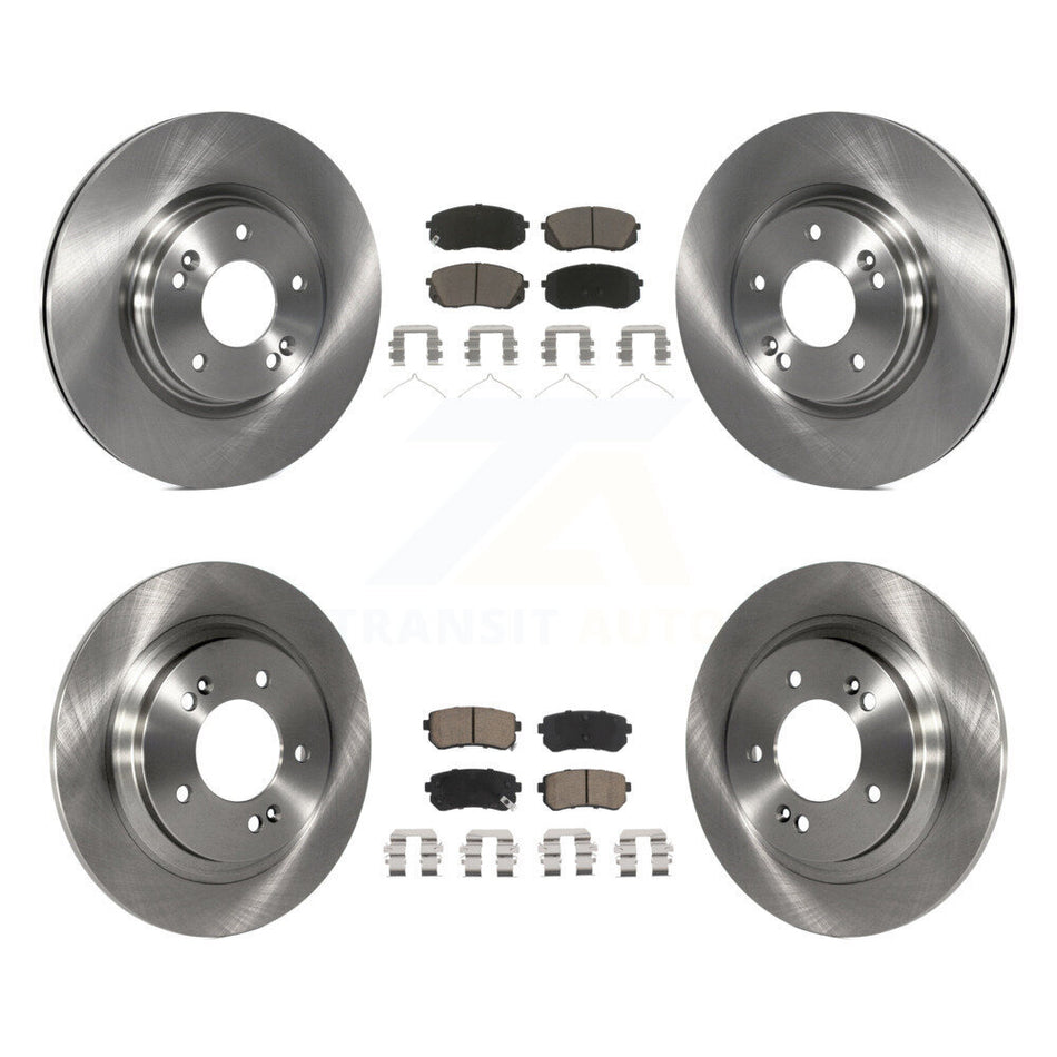 Front Rear Brake Rotors & Ceramic Pad Kit For 2016 Kia Optima With Electric Parking K8C-100844
