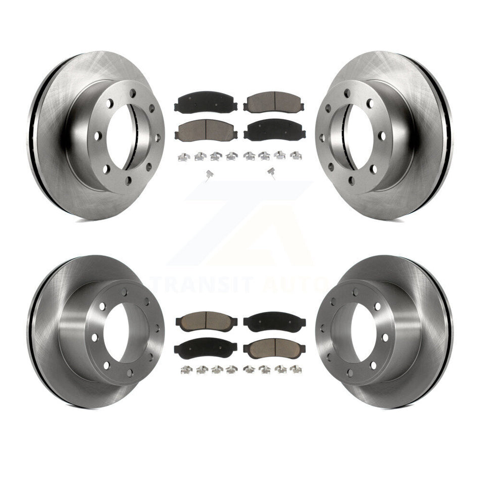 Front Rear Disc Brake Rotors And Ceramic Pads Kit For Ford F-250 Super Duty F-350 With Single Wheels 4WD K8C-100847