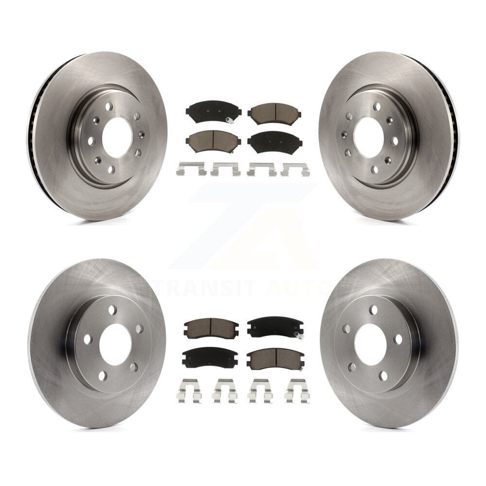 Front Rear Disc Brake Rotors And Ceramic Pads Kit For 2003-2004 Cadillac Seville With Solid Rotor K8C-100857