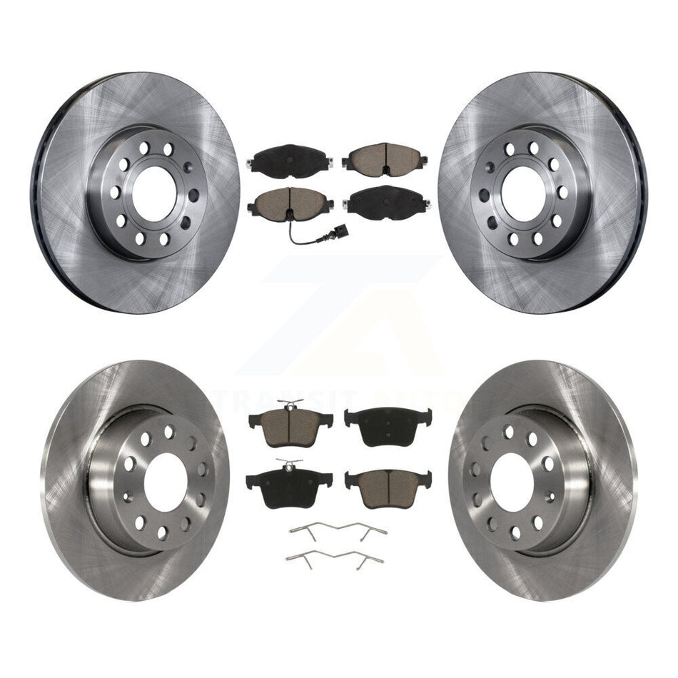 Front Rear Disc Brake Rotors & Ceramic Pad Kit For Volkswagen Taos Audi A3 Quattro e-Golf K8C-100877