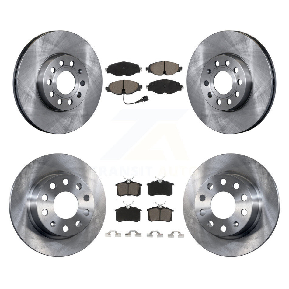 Front Rear Brake Rotors Ceramic Pad Kit For 2015 Volkswagen Golf SportWagen DIESEL engine K8C-100880