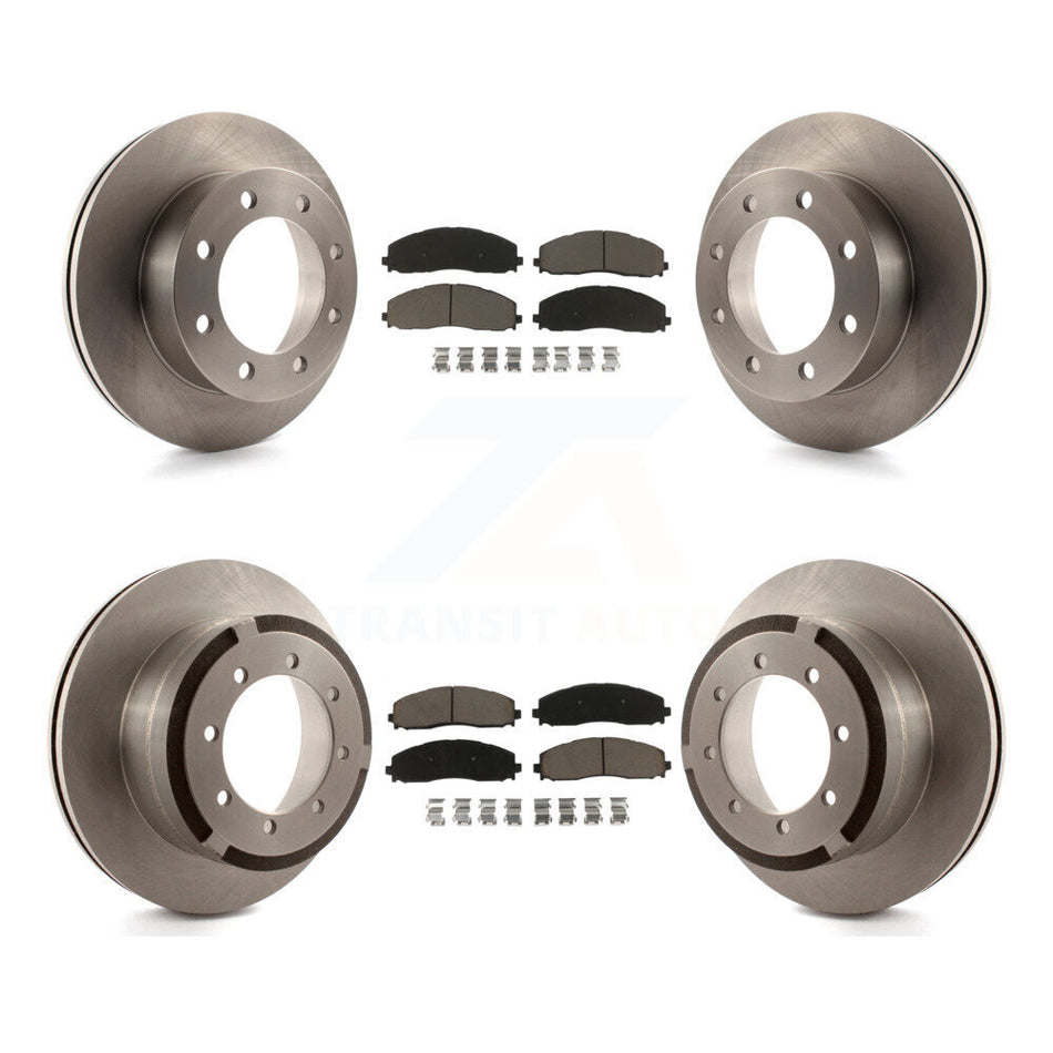 Front Rear Disc Brake Rotors And Ceramic Pads Kit For 2013 Ford F-350 Super Duty 4WD With Dual Wheels K8C-100891