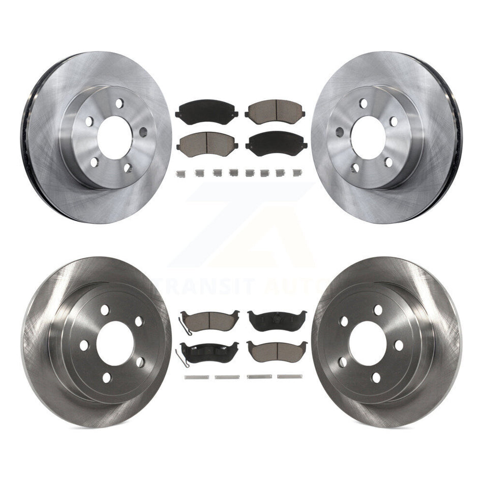 Front Rear Disc Brake Rotors And Ceramic Pads Kit For 2003-2007 Jeep Liberty K8C-100909