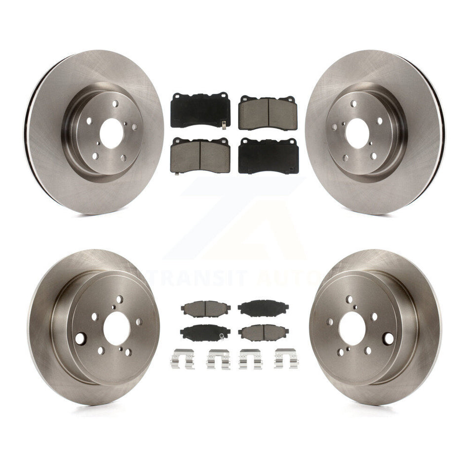 Front Rear Disc Brake Rotor & Ceramic Pad Kit For 2014 Subaru WRX With 15" Factory Wheels K8C-100927