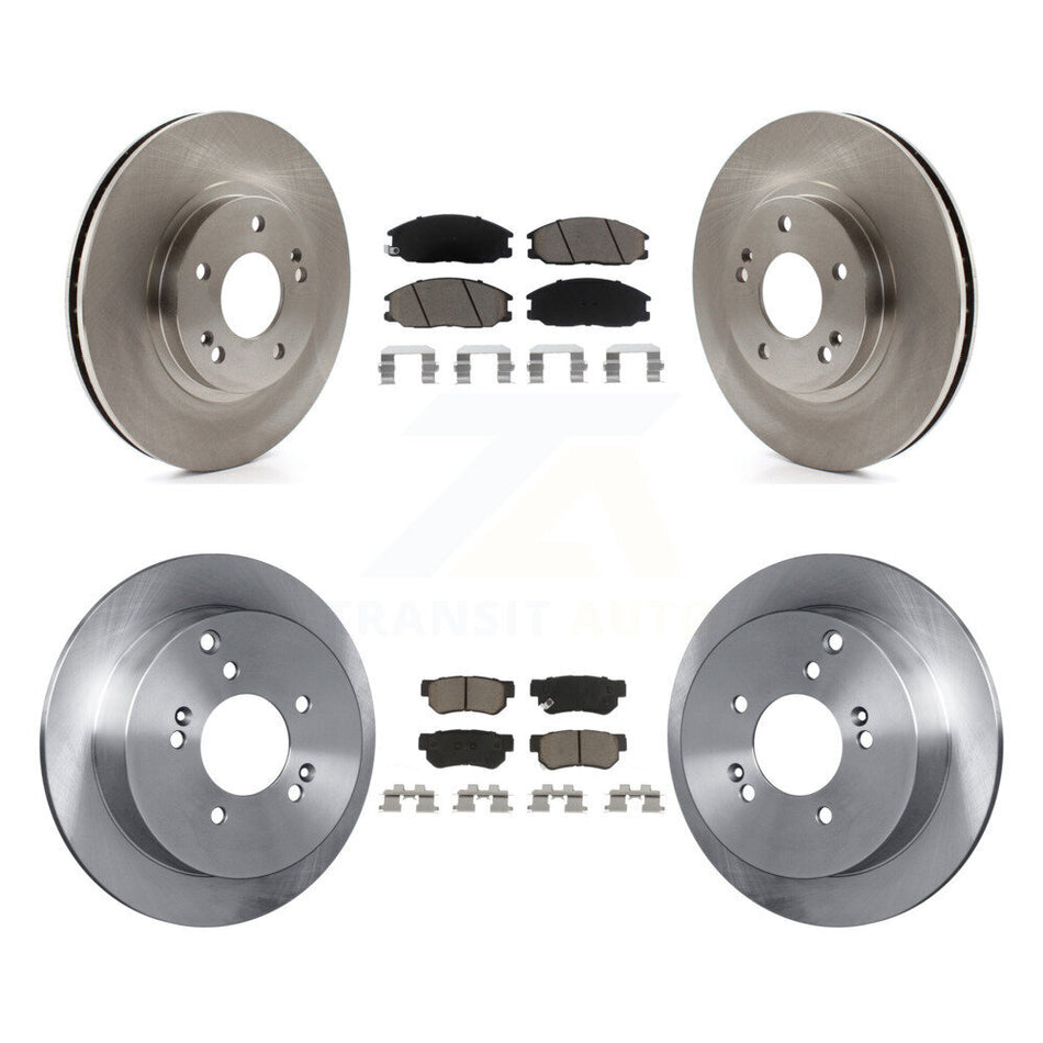 Front Rear Disc Brake Rotors And Ceramic Pads Kit For 2001-2006 Hyundai Santa Fe With 294mm Diameter Rotor K8C-100946