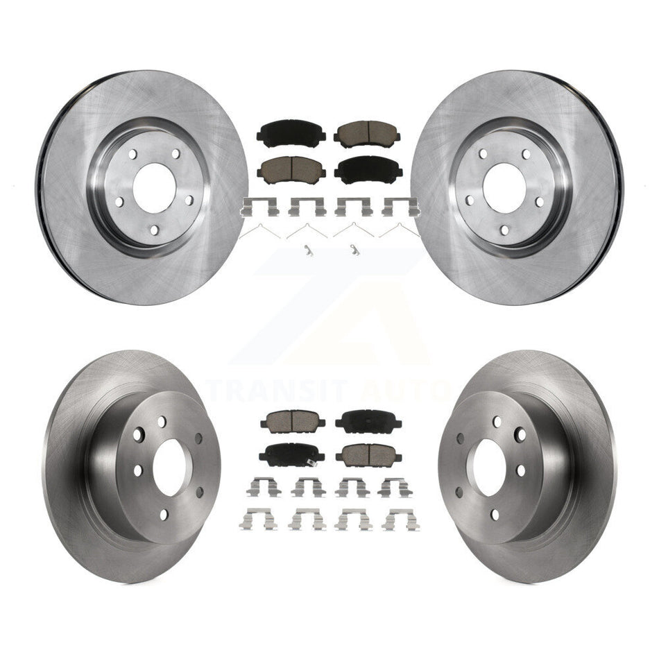 Front Rear Disc Brake Rotors And Ceramic Pads Kit For 2007-2012 Nissan Sentra SE-R Spec V K8C-100970