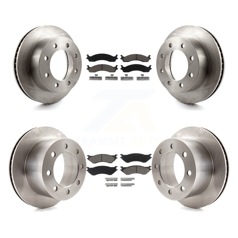 Front Rear Disc Brake Rotors And Ceramic Pads Kit For 2001-2002 Dodge Ram 2500 3500 K8C-101009