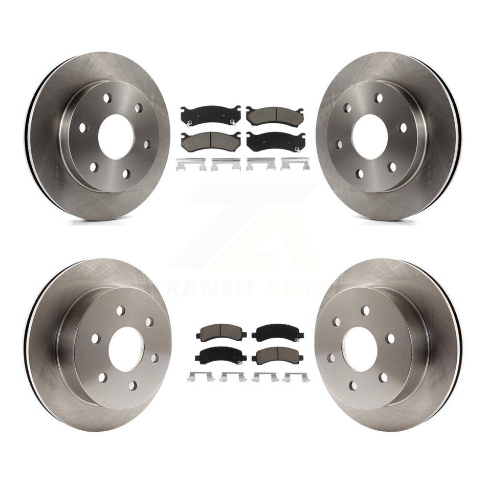 Front Rear Disc Brake Rotors And Ceramic Pads Kit For 2003-2005 Chevrolet Express 2500 GMC Savana K8C-101044