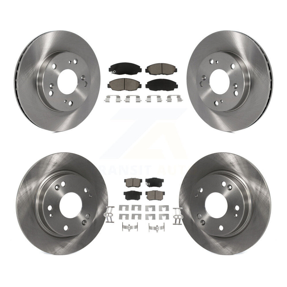 Front Rear Disc Brake Rotors And Ceramic Pads Kit For Honda Civic K8C-101078