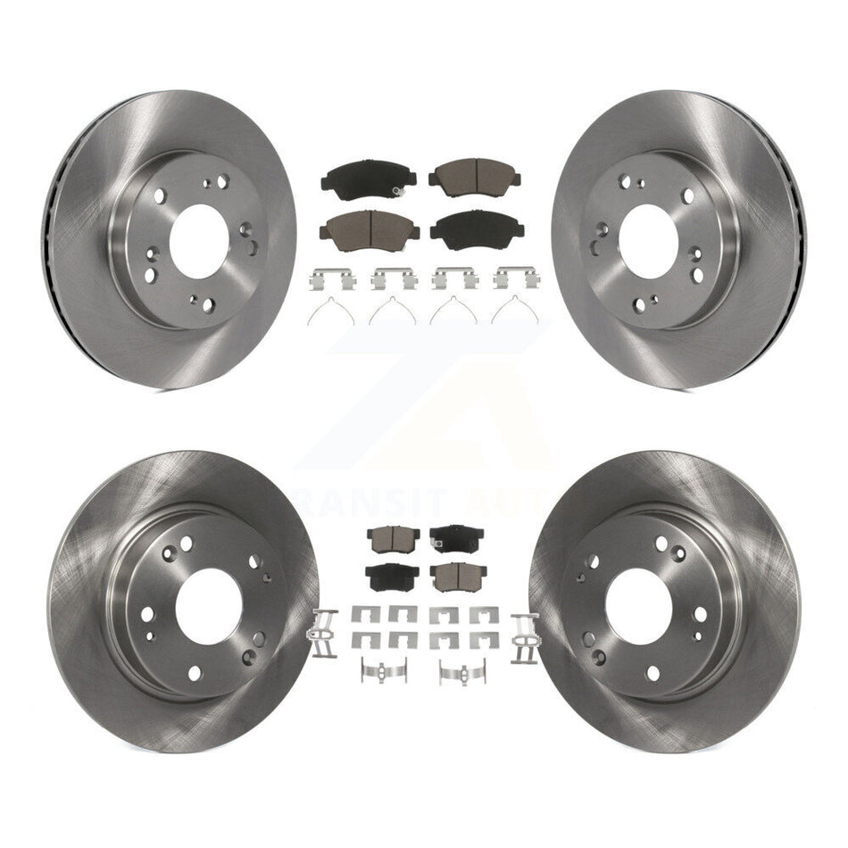 Front Rear Disc Brake Rotors And Ceramic Pads Kit For Honda Civic K8C-101080