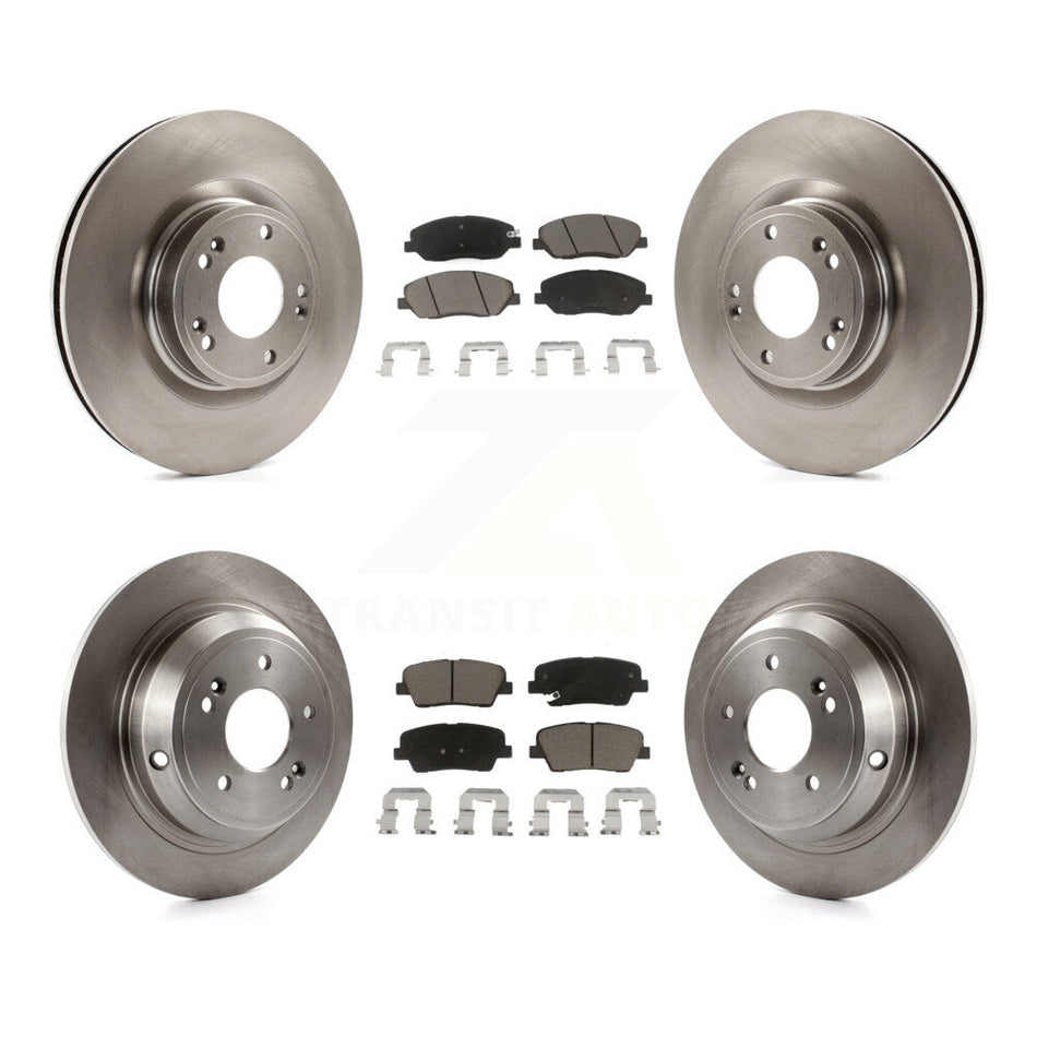 Front Rear Disc Brake Rotors And Ceramic Pads Kit For Hyundai Genesis 3.8L K8C-101084