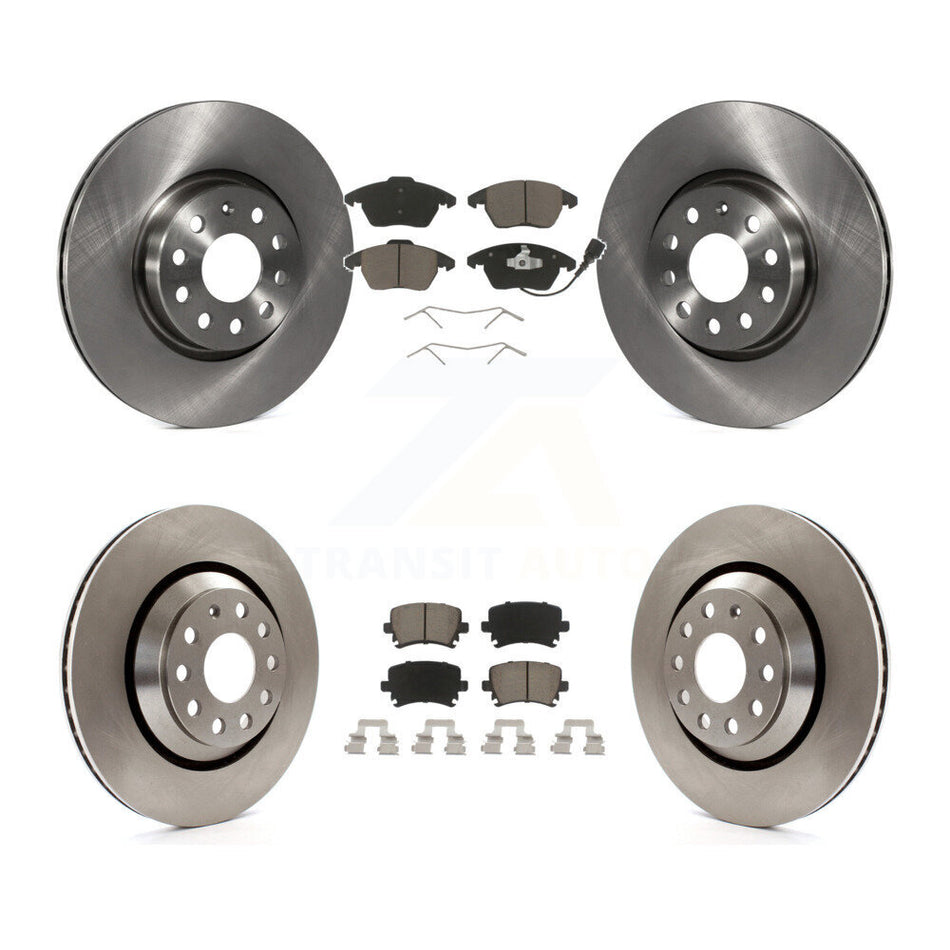 Front Rear Disc Brake Rotors And Ceramic Pads Kit For 2009-2010 Volkswagen Passat CC With 312mm Diameter Rotor K8C-101119
