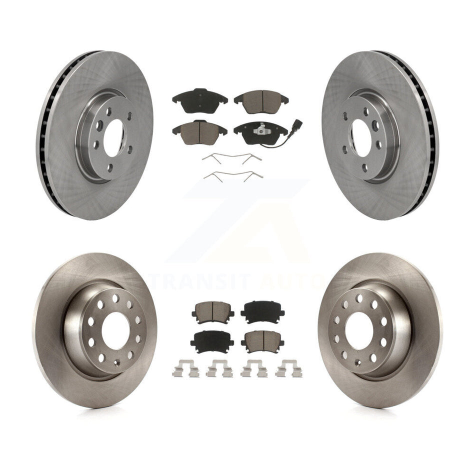Front Rear Disc Brake Rotors And Ceramic Pads Kit For Volkswagen CC With 340mm Diameter Rotor K8C-101123