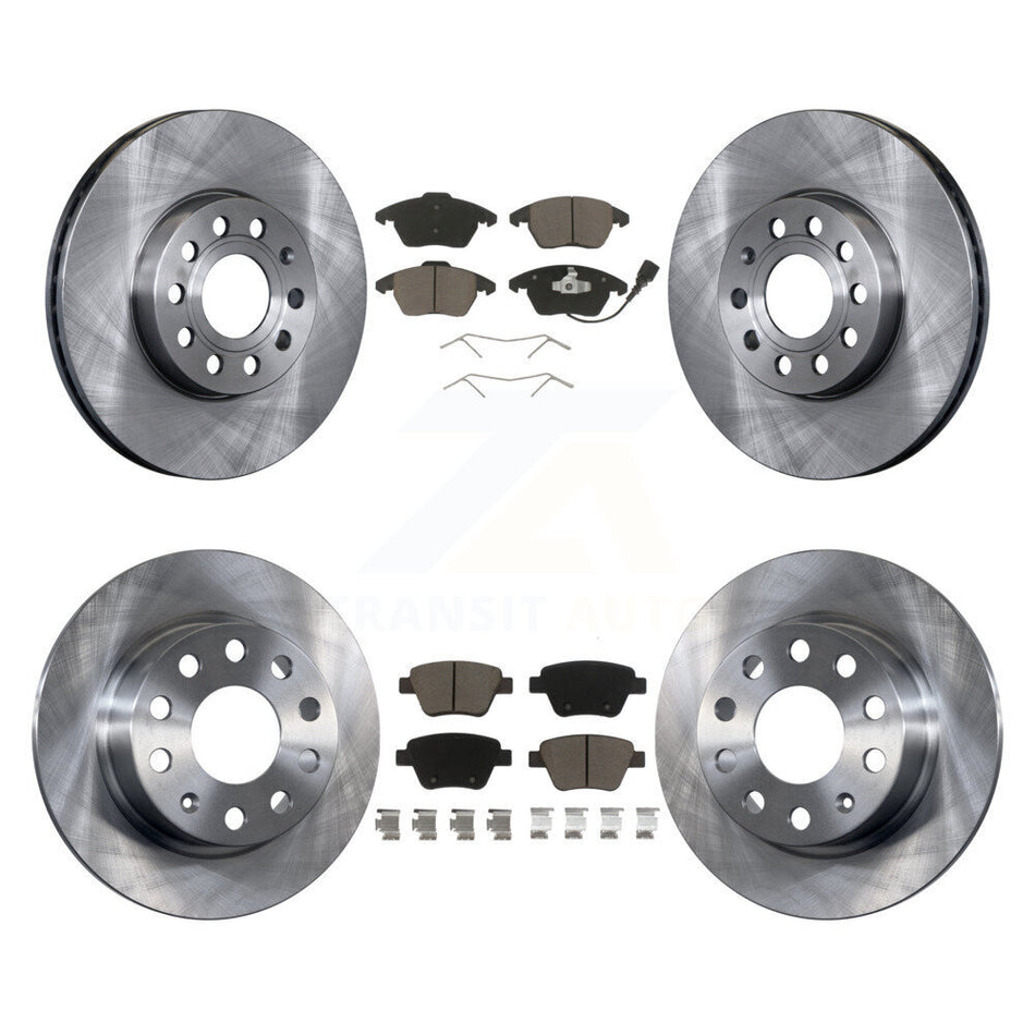 Front Rear Disc Brake Rotors And Ceramic Pads Kit For 2013 Volkswagen Beetle 2.5L With 253mm Diameter Rotor K8C-101129