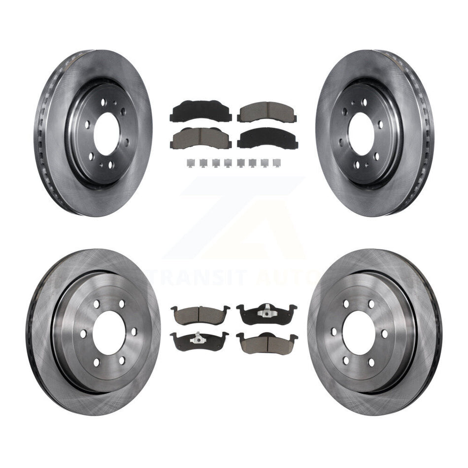 Front Rear Disc Brake Rotors And Ceramic Pads Kit For 2010-2017 Ford Expedition Lincoln Navigator K8C-101148