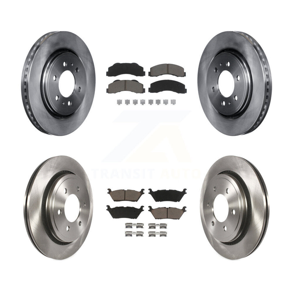 Front Rear Disc Brake Rotors And Ceramic Pads Kit For 2015-2017 Ford F-150 With Electric Parking K8C-101155