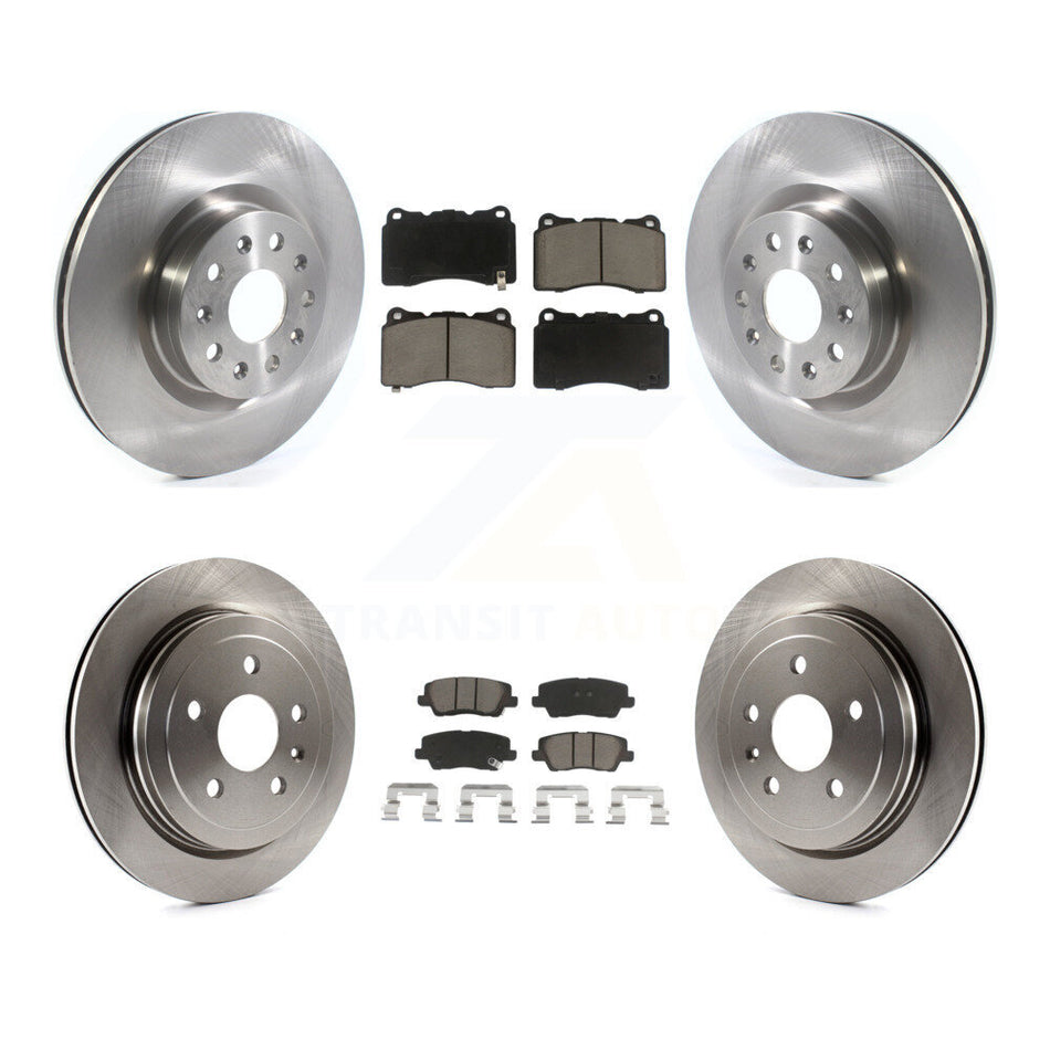 Front Rear Disc Brake Rotors And Ceramic Pads Kit For Cadillac CTS With 18" Factory Wheels K8C-101197