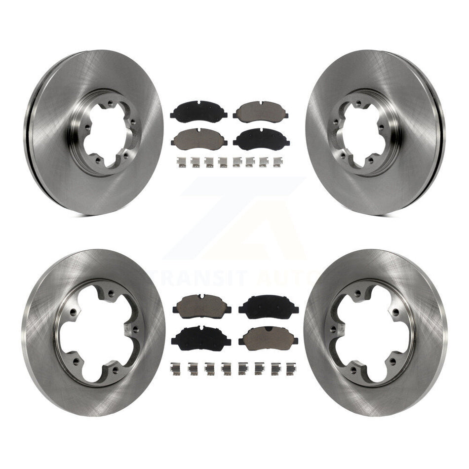 Front Rear Disc Brake Rotors And Ceramic Pads Kit For Ford Transit-250 Transit-350 Transit-150 With 5 Lug Wheels Without 4600 Lb Axle K8C-101235
